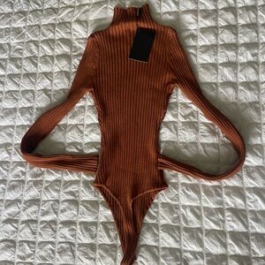 Hera Collection Rust Ribbed Bodysuit